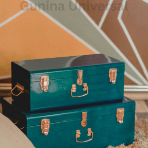 Stylish Green Steel Tin Trunk metal Box