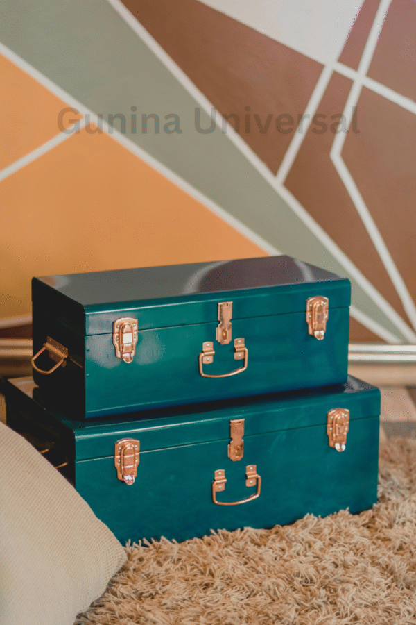 Stylish Green Steel Tin Trunk metal Box
